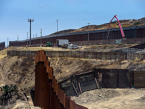  View of the Mexico-US wall in Tijuana, Baja California, Mexico. 