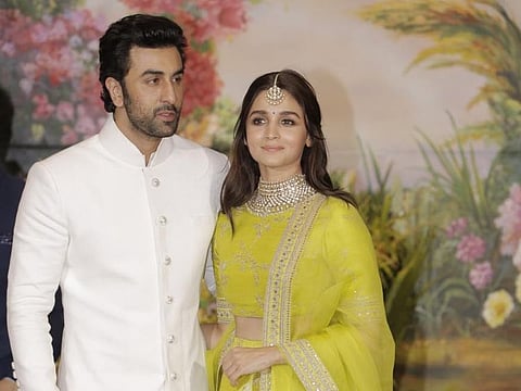 Ranbir Kapoor and Alia Bhatt at the wedding reception of actress Sonam Kapoor and businessman Anand Ahuja in Mumbai on May 8, 2018. (Photo: IANS)
