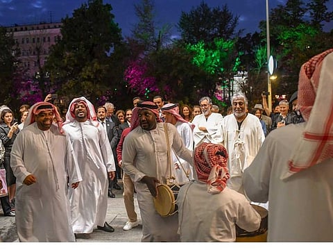 Emirati band performing at the Moscow Red Square on Saturday