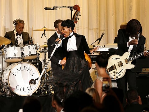 Janelle Monae performs after models present creations from the Ralph Lauren collection during New York Fashion Week in Manhattan, New York, U.S., September 7, 2019. REUTERS/Caitlin Ochs