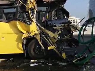 Video: 15 hurt in Dubai school bus accident during morning rush hour