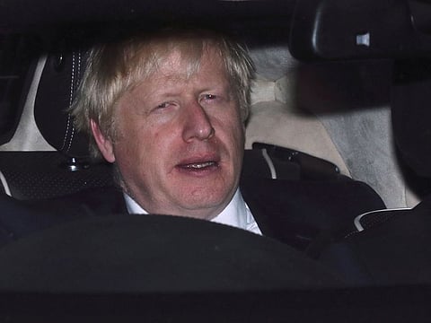 Britain's Prime Minister Boris Johnson leaves after Britain’s parliament voted on whether to hold an early general election, outside Parliament in London, Britain, September 10, 2019.