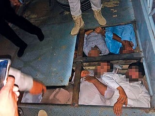 Human smuggling: 18 people, stuffed in hollow truck bed, caught being illegally transported into the UAE