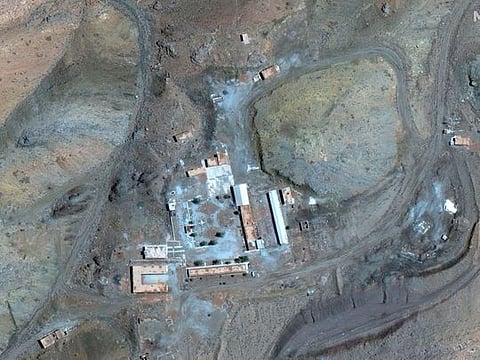 Satellite image from Maxar Technologies shows an area near Abadeh, Iran - an alleged nuclear site.