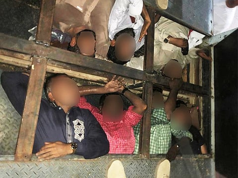 The border jumpers — who include a number of women — were caught trying to clandestinely enter the UAE through the Buraimi-Al Ain border checkpoint at Khatm Al Shiklah between in the UAE and Oman.