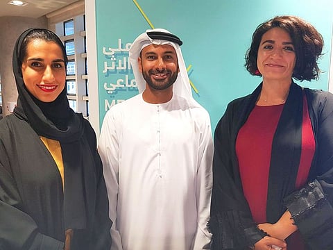 Abeer Amiri, Mohammad Alseiari and Kamleh Khatib, developers of buddy platform for people with special needs, Rab3i