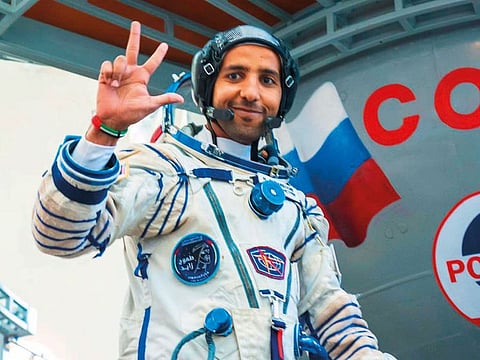 Hazza Al Mansouri during his training in Moscow.