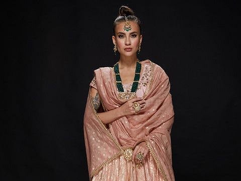 A model wearing a Vikram Phadnis creation.