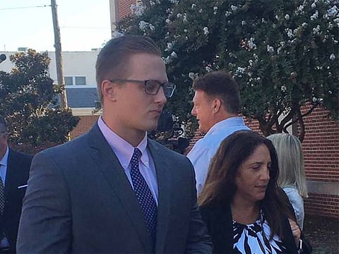 Clay Conaway arrives at Susses Country Court 