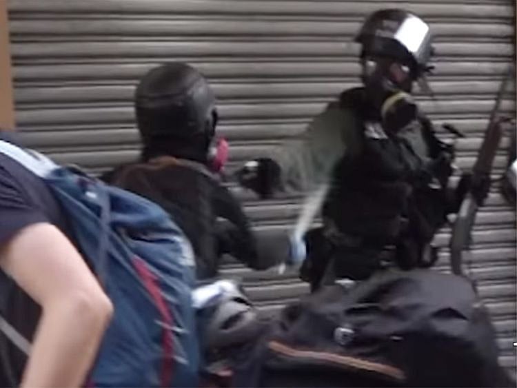 Dramatic footage captures moment when Hong Kong protester shot 
