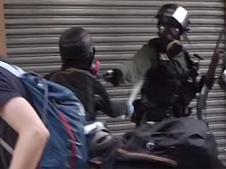 Dramatic footage captures moment when Hong Kong protester shot 