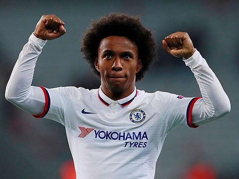 Chelsea's Willian celebrates after the match.