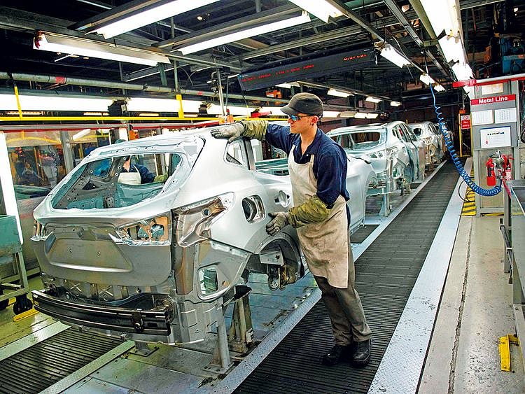 A Nissan manufacturing plant in Sunderland, north east England