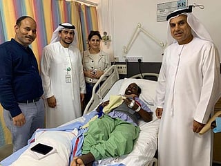 Minibus crash in Dubai: Police officials visit injured victims at the hospital