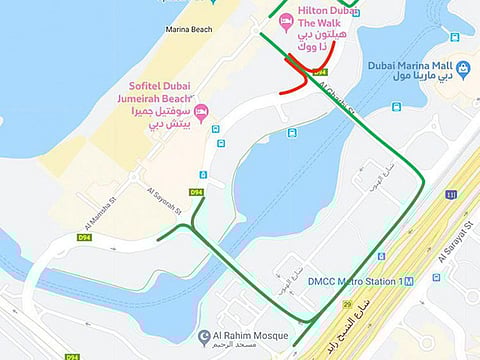 Road closures, a map