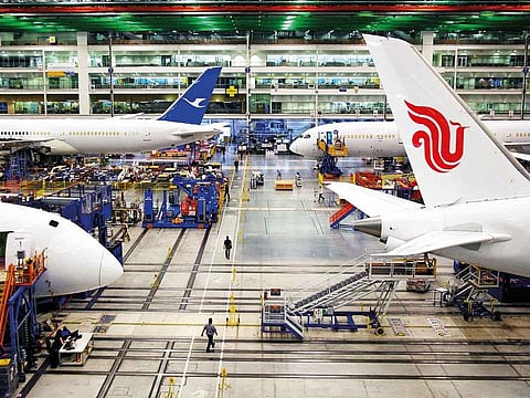 Boeing 787 planes at the company’s facility in North Charleston, South Carolina.