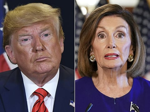 US President Donald Trump (left) and US Speaker of the House Nancy Pelosi.