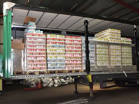 A seized truck used to transport drugs from the Netherlands into the UK.