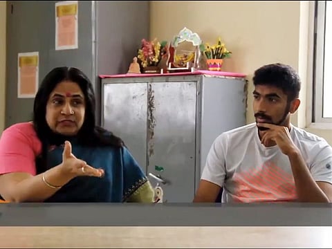 Jasprit Bumrah (right) with his mother Daljit. 