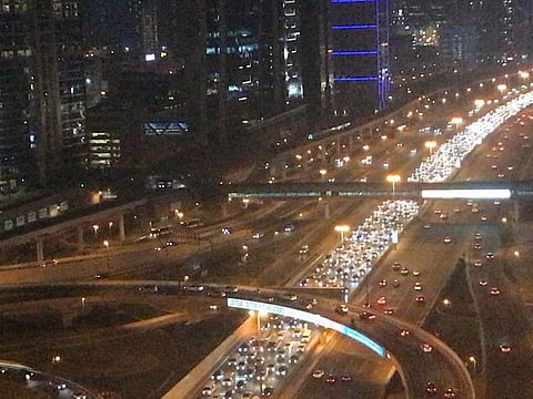 Traffic jam in Dubai 