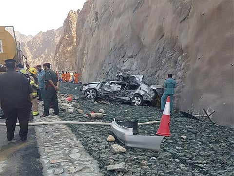 Rescue teams used a hydraulic cutter to pull out the body from the car.