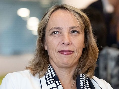 Clotilde Delbos, interim chief executive officer of Renault SA, waits ahead of a news conference at the automaker's headquarters in the Boulogne Billancourt district of Paris, France, on Friday, Oct. 11, 2019.