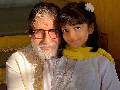 Amitabh Bachchan with his grand-daughter Aaradhya