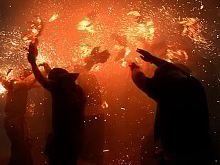 In pictures: Fire war ceremony in Bali