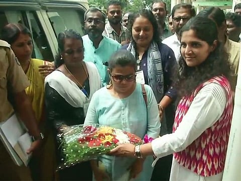 Pranjal Patil, centre, served as an assistant collector in Ernakulam for a year in 2018 before taking charge 