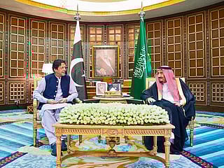 Saudi Arabia's King Salman holds talks with Pakistan's Imran Khan