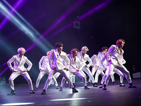 South Korean K-Pop band Seventeen  performance. Photo: Virendra Saklani/Gulf News