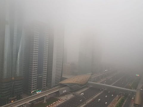 Fog in Dubai this morning