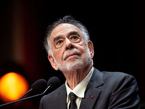 File photo: US movie director Francis Ford Coppola prepares to speak on stage after receiving the Lumiere Award during the 11th edition of the Lumiere Film Festival in Lyon, central eastern France, on October 18, 2019.