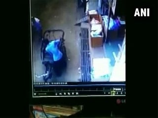 Video: 3-year-old child safe after falling from 35 feet high building into passing rickshaw 