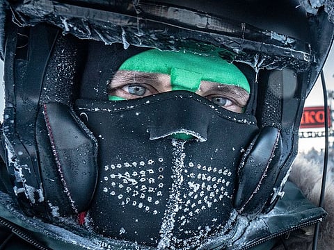 Karolis Mieliauskas got his gear from a specialist factory in Finland that used to manufacture equipment for border control officers who stand still in -30 degrees.  