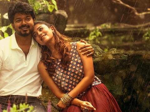 Vijay and Nayanthara in 'Bigil'.
