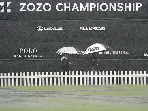 Rain pours down at the Zozo Championship.