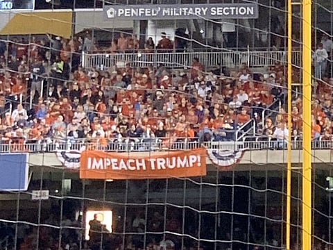 It was an unusual excursion for the president and first lady - who arrived earlier at the Nationals Stadium, and sat in a suite behind home plate - in liberal-majority Washington.