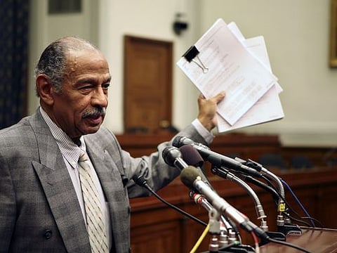 File picture of Rep. John Conyers (D-Mich.) during a news conference on Capitol Hill in Washington, March 13, 2007. 