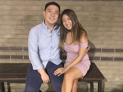 In an undated handout photo, Inyoung You, 21, right, and her boyfriend, Alexander Urtula, 22, left. You is accused of involuntary manslaughter in the suicide of Urtula, her college boyfriend, who died on his graduation day.