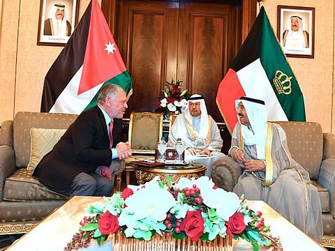 King Abdullah with Kuwait's Emir Sheikh Sabah