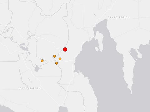 A USGS map of where the earthquake hit.