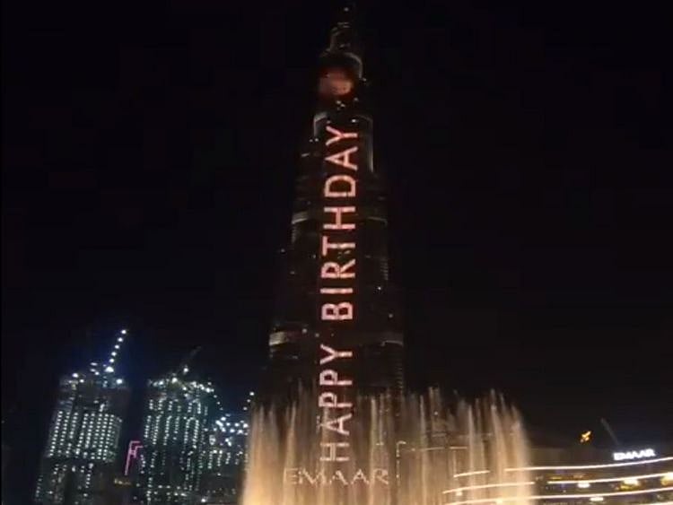 Burj Khalifa says Happy Birthday
