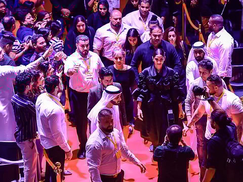 Bollywood actress Sonam Kapoor and author  Anuja Chauhan leave after a session "From Bat to Book to Bollywood" at Sharjah International Book Fair on 02 Novermber 2019. Photo: Virendra Saklani/Gulf News