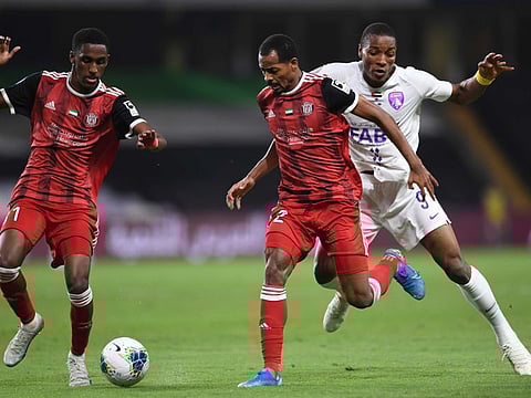 A slice of action during the Al Ain vs Al Jazira match at the Arabian Gulf League this week.