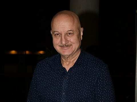 Mumbai: Actor Anupam Kher at the birthday celebrations of actor Manoj Bajpayee, in Mumbai, on April 23, 2019. (Photo: IANS)
