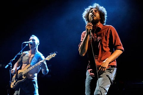 Shutterstock (6275149d)
Zack de la Rocha, Tim Commerford Zack de la Rocha, right, and Tim Commerford of the band Rage Against the Machine perform during their headlining set at the "L.A. Rising" concert at the Los Angeles Coliseum, in Los Angeles
LA Rising, Los Angeles, USA