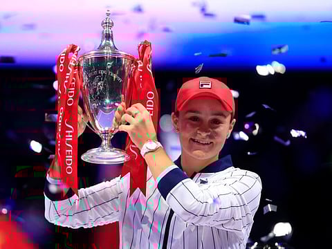  Australia's Ashleigh Barty capped a phenomenal year by winning the season-ending WTA Championship today.