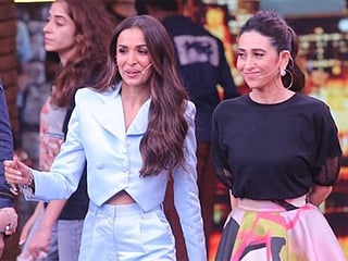 Malaika Arora and Karishma Kapoor spotted at the set of 'Movie Masti With Manish Paul'
