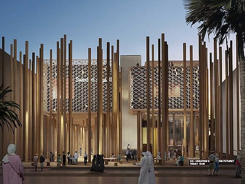 An artist's illustration of the Sweden pavilion at Expo 2020
